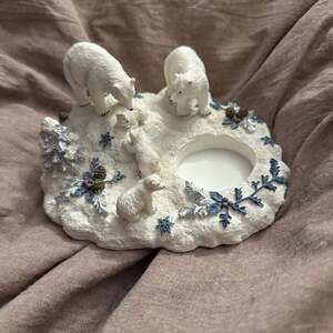 Pfaltzgraff Polar Bear Village Winter Frost T Lite 6x5x2.75
